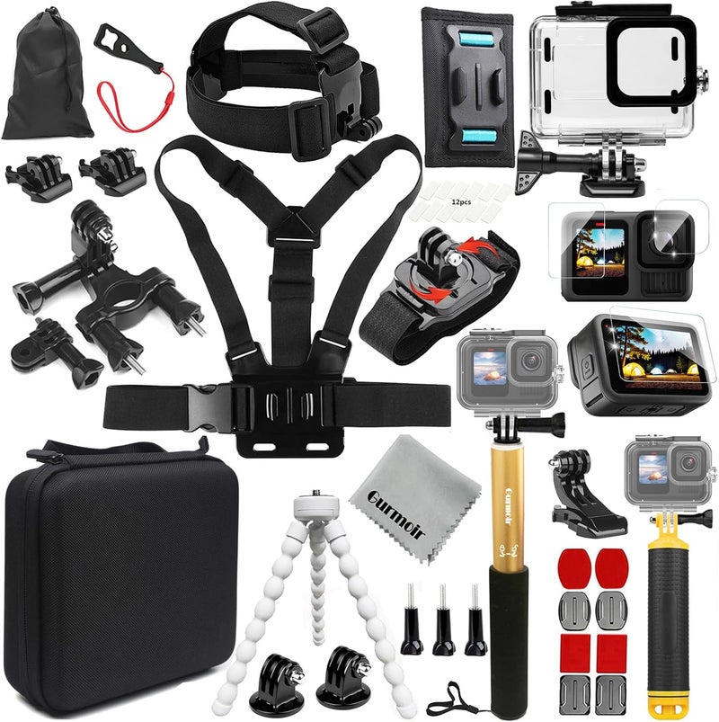 Gurmoir Accessory Kit for Gopro Hero 13 12 11 10 9 Camera, Essential Accessories Kit with Waterproof Case Backpack Strap Floating Grip Bundle Pack for Gopro 13 12 11 10 9 Camera(DT16) - Image 1